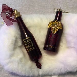 Wine Themed Ornaments Set of 2